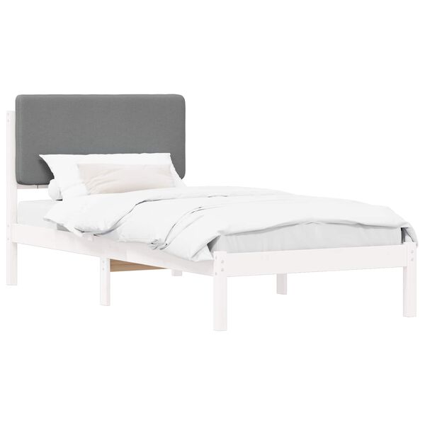 vidaXL Estructura de Cama con Cabecera Tapizada Gris Claro 80 x 200 cm
