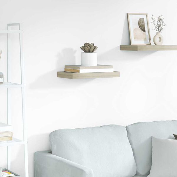 vidaXL Estante flotante de pared MDF color roble 40x23x3,8 cm