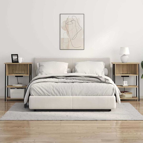 vidaXL Armario de Noche Roble Sonoma 55 x 31 x 76 cm