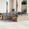 vidaXL Set de sof&aacute;s de jard&iacute;n 11pzas con cojines rat&aacute;n sint&eacute;tico beige