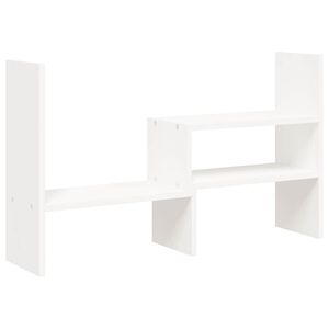 vidaXL Soporte para monitor madera maciza pino blanco (39-72)x17x43 cm