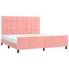 vidaXL Estructura de cama sin colch&oacute;n terciopelo rosa 160x200 cm