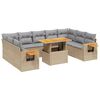 vidaXL Set de sof&aacute;s de jard&iacute;n 11pzas con cojines rat&aacute;n sint&eacute;tico beige