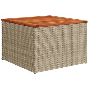 vidaXL Mesa de jard&iacute;n rat&aacute;n sint&eacute;tico madera acacia beige 55x55x37 cm