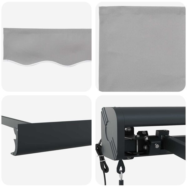 vidaXL Toldo Gris Claro 350 x 250 x 165 cm Poli&eacute;ster y Aluminio