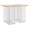 vidaXL Mesa de jard&iacute;n con dise&ntilde;o de gaviones, 100 x 70 x 72 cm, madera maciza de pino