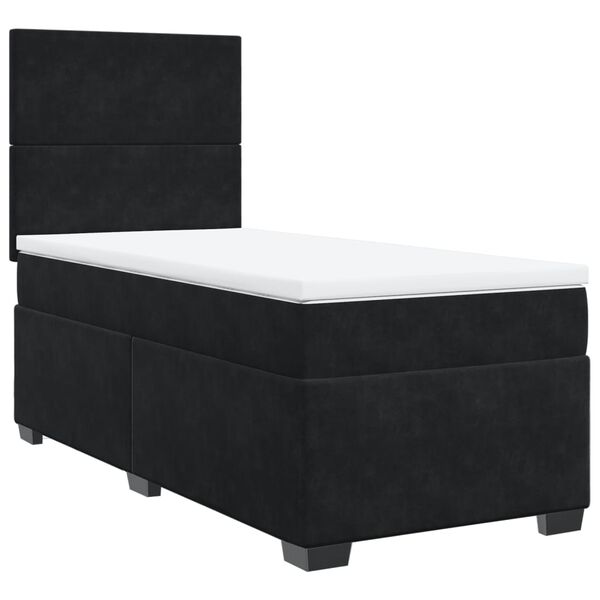 vidaXL Cama box spring con colch&oacute;n cuero sint&eacute;tico negro 90x190 cm