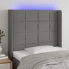 vidaXL Cabecero con LED de tela gris oscuro 83x16x118/128 cm