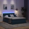 vidaXL Cama con almacenamiento y LED con LED Azul Oscuro 140 x 200 cm