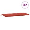 vidaXL Cojines para banco jard&iacute;n 2 uds tela rojo melange 120x50x7 cm