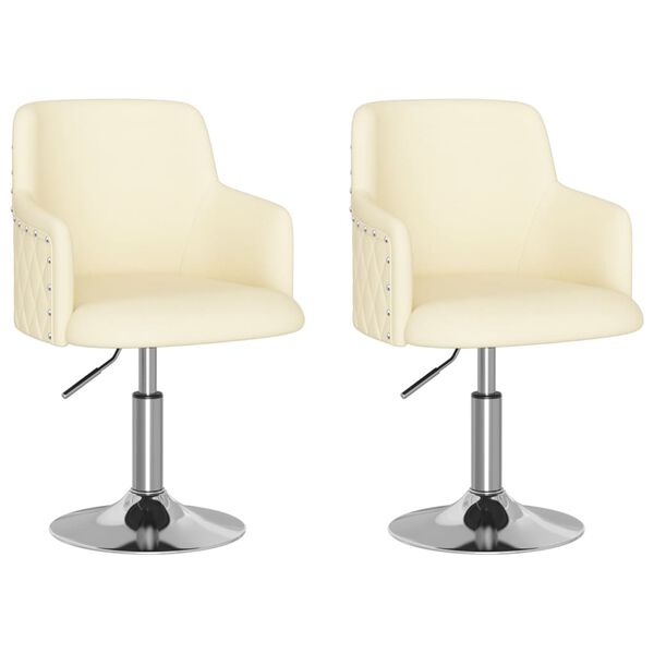 vidaXL Sillas de comedor 2 unidades tela color crema