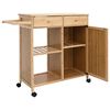 vidaXL Carrito de cocina con ruedas Natural 90,5 x 36 x 86,5 cm Bamb&uacute;