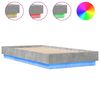 vidaXL Estructura de cama con luces LED gris hormig&oacute;n 75x190 cm