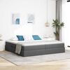 vidaXL Cama con almacenamiento y colch&oacute;n Gris oscuro 200 x 200 cm