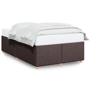 vidaXL Estructura de cama sin colch&oacute;n tela marr&oacute;n oscuro 120x190 cm