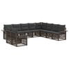 vidaXL Conjunto de sof&aacute;s de jard&iacute;n 10 pcs Gris rat&aacute;n sint&eacute;tico