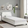 vidaXL Estructura de cama Dover cuero sint&eacute;tico blanco 90x200 cm