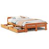 vidaXL Estructura de cama sin colch&oacute;n madera maciza marr&oacute;n 135x190 cm