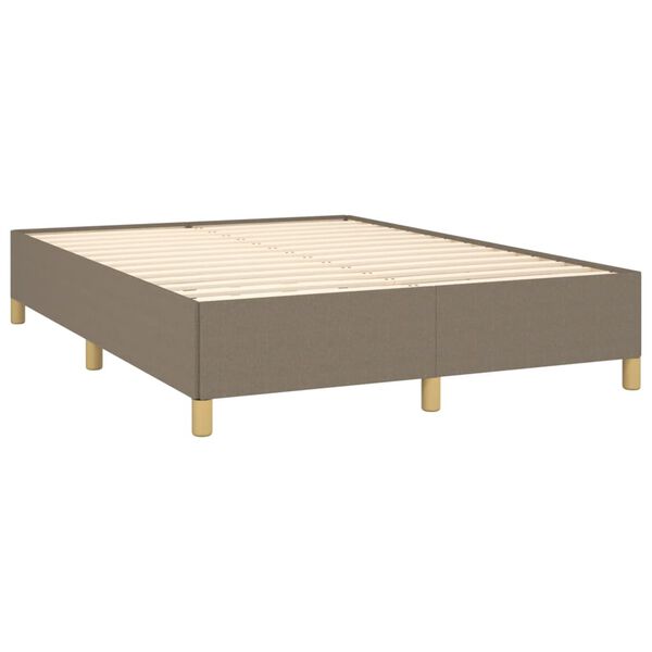 vidaXL Cama box spring con colch&oacute;n tela gris taupe 140x200 cm