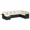 vidaXL Set de sof&aacute;s de jard&iacute;n y cojines 8 piezas rat&aacute;n sint&eacute;tico negro