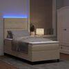 vidaXL Cama tipo Box Spring con colch&oacute;n con LED Crema 90 x 200 cm tela