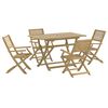 vidaXL Juego de comedor de jard&iacute;n 5 piezas madera maciza de acacia