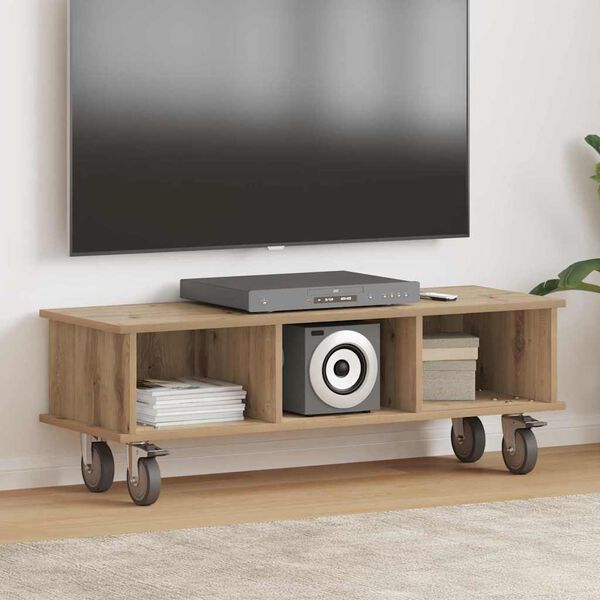 vidaXL Soporte de TV Roble artesanal 100 x 35 x 35 cm