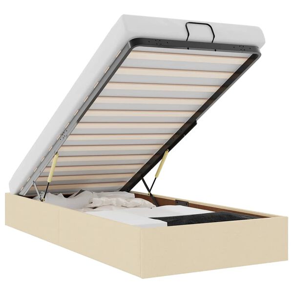 vidaXL Estructura de cama otomana sin colch&oacute;n tela crema 80x200cm