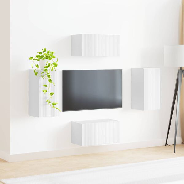 vidaXL Conjunto de mueble de TV 4 pcs Madera de ingenier&iacute;a
