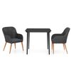 vidaXL Juego de comedor de jard&iacute;n 3 piezas con cojines negro