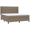 vidaXL Cama box spring con colch&oacute;n tela gris taupe 160x200 cm