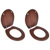 vidaXL Asiento de inodoro con tapas 2 uds MDF marr&oacute;n