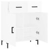 vidaXL Aparador de madera contrachapada blanco brillante 69,5x34x90 cm
