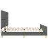 vidaXL Estructura de cama con cabecera Gris oscuro 200 x 200 cm tela