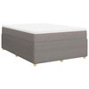 vidaXL Cama box spring con colch&oacute;n tela gris taupe 140x190 cm