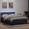 vidaXL Cama box spring con colch&oacute;n y LED terciopelo gris oscuro 160x220 cm