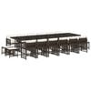 vidaXL Set de muebles jard&iacute;n 17 pzas y cojines rat&aacute;n sint&eacute;tico marr&oacute;n