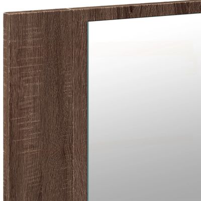 vidaXL Armario espejo de baño LED acrílico marrón roble 80x12x45 cm