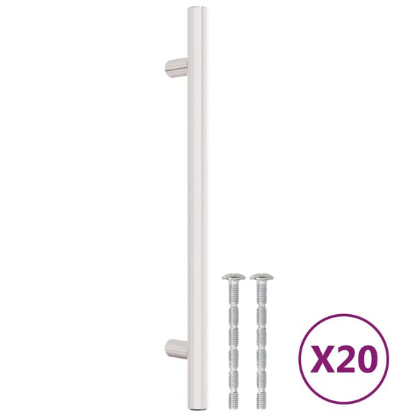 vidaXL Tiradores para armarios 20 uds acero inoxidable plateado 160 mm