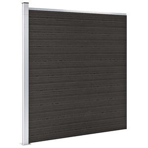 vidaXL Panel de valla WPC negro 175x186 cm