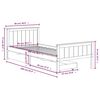 vidaXL Estructura de cama 2 cajones madera pino marr&oacute;n oscuro 90x200cm