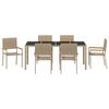 vidaXL Conjunto de Comedor de Jard&iacute;n 7 pcs Beige rat&aacute;n sint&eacute;tico