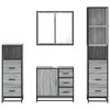 vidaXL Set de muebles de ba&ntilde;o 4 pzas madera contrachapada gris sonoma