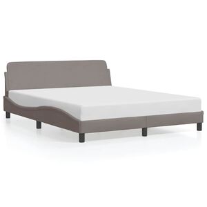 vidaXL Estructura de cama Dover tela gris taupe 160x200 cm