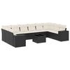 vidaXL Set de sof&aacute;s de jard&iacute;n 11 pzas y cojines rat&aacute;n sint&eacute;tico negro