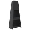 vidaXL Chimenea de exterior con le&ntilde;ero y dise&ntilde;o de torre acero negro
