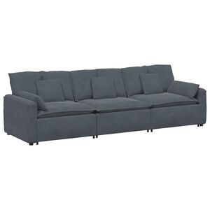 vidaXL Sof&aacute; modular con cojines gris oscuro
