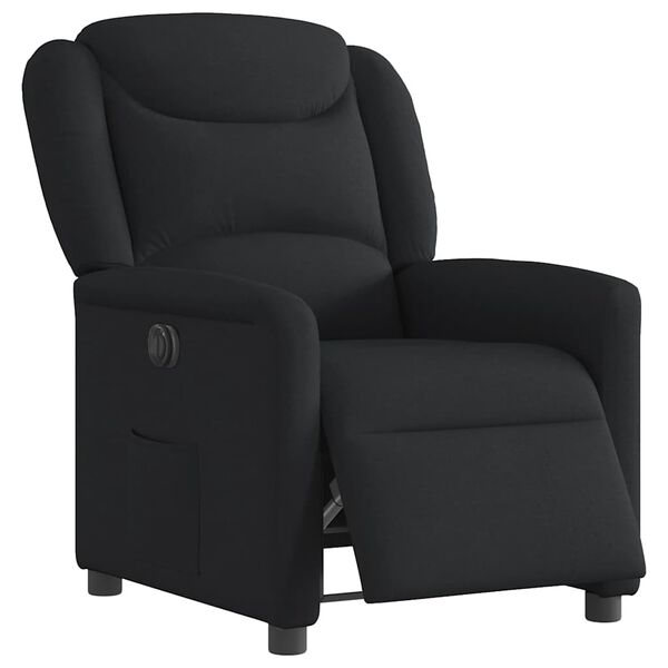 vidaXL Sill&oacute;n reclinable el&eacute;ctrico de tela negro