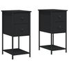 vidaXL Mesitas de noche 2 uds madera de ingenier&iacute;a negro 32x42x70 cm
