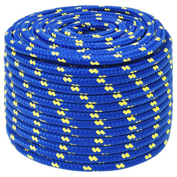 vidaXL Cuerda de barco polipropileno azul 12 mm 100 m